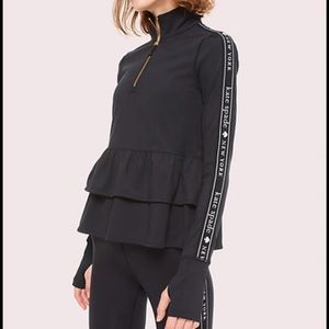 Kate Spade Half Zip Athletic Ruffle Top